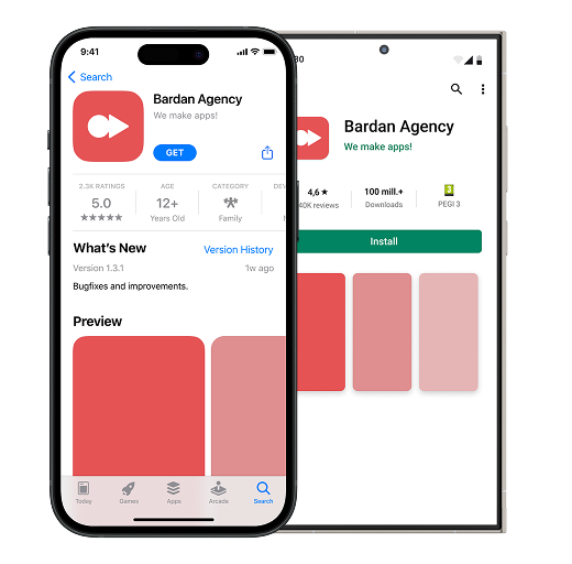 app store en play store bardan agency app
